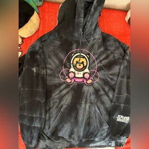 Ozuna Black Tie-Dye Hoodie with Graphic